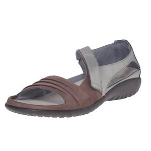 Sz6 Naot Koru Papaki Leather Sandals in Shitake Nubuck/Sterling VGUC